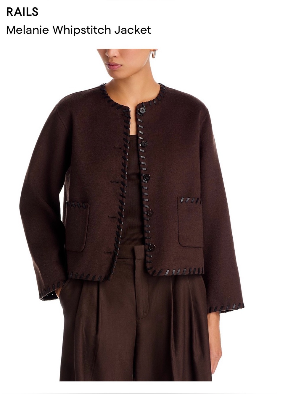 Rails Melanie Whipstitch Jacket in Brown